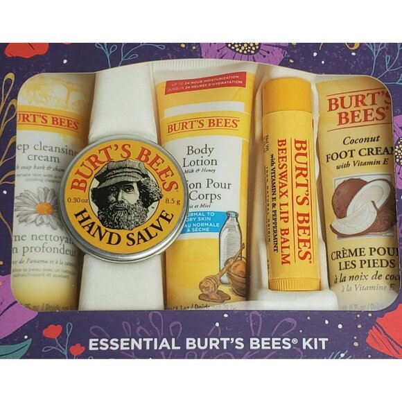 New Burt's Bees Essentials Kit Lotion Salve Cleanser Cream Lip Balm Travel Sizes - Picture 3 of 5